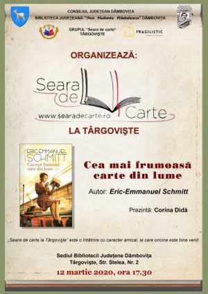 Read more about the article INVITAȚIE LA LECTURĂ – Seară de carte la Târgoviște