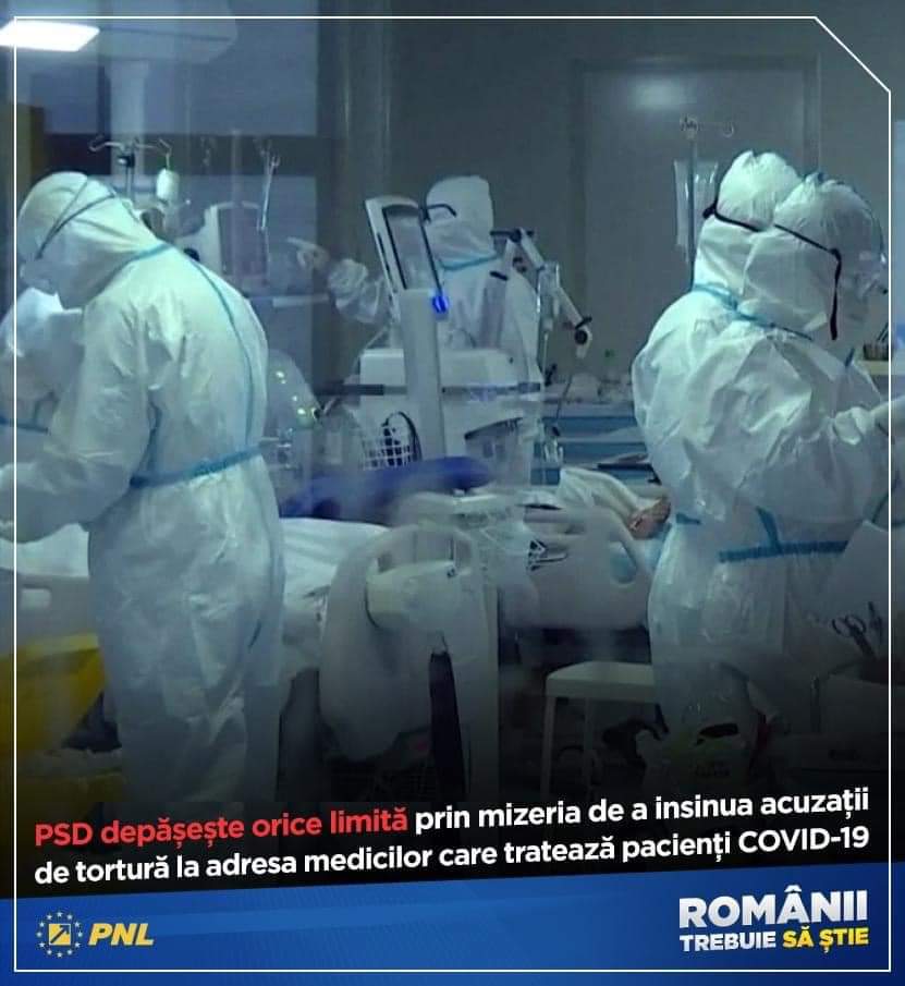 You are currently viewing PNL DÂMBOVIȚA: Considerăm revoltătoare tentativa PSD de a declanșa o campanie împotriva personalului medical care tratează pacienți infectați cu COVID-19