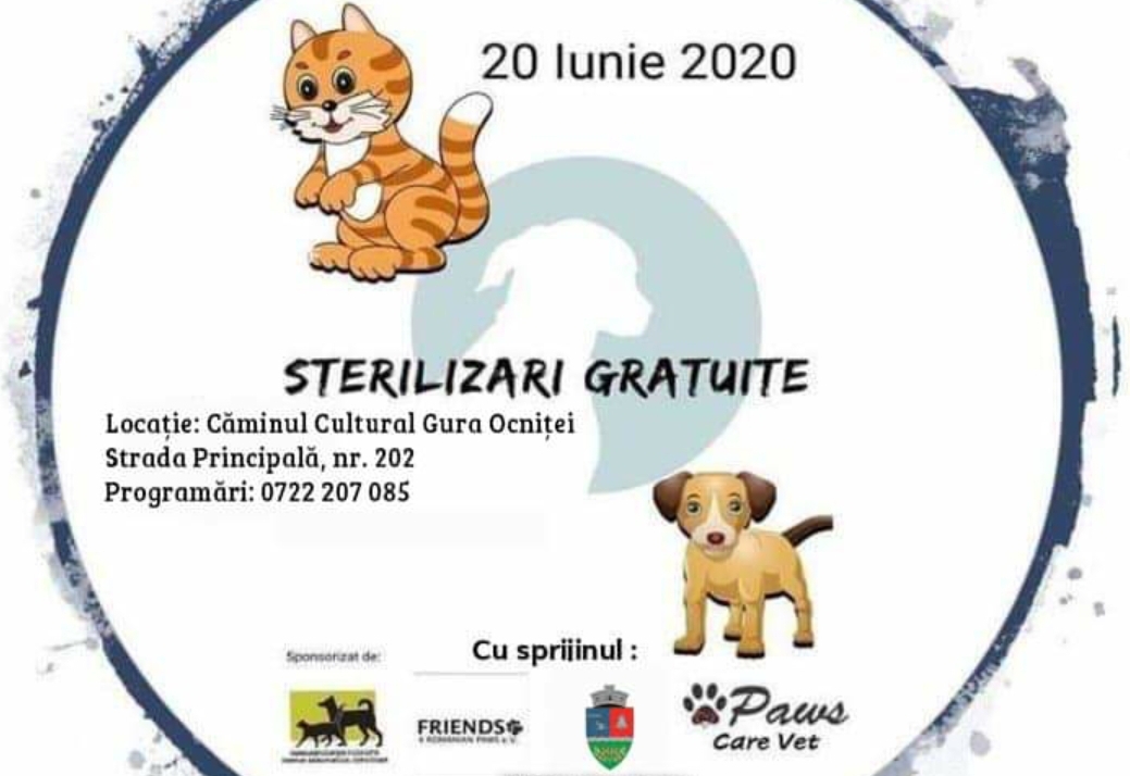 You are currently viewing PRIMĂRIA GURA OCNIȚEI ANUNȚĂ STERILIZAREA GRATUITĂ A ANIMALELOR DE COMPANIE!