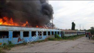 Read more about the article Vagoane de tren cuprinse de flăcări, în Calea Giuleşti din Bucureşti