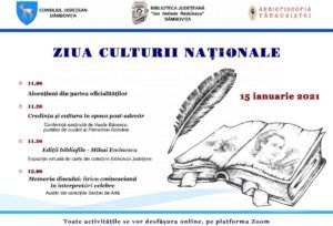 Read more about the article Manifestări organizate de Biblioteca Județeană ” I. H. Rădulescu”, cu prilejul Zilei Culturii Naționale
