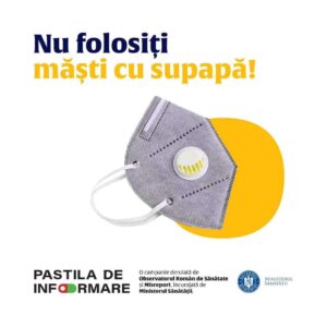 Read more about the article Ministerul Sănătăţii informează: Nu folosiți măștile cu supapă