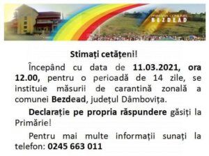 Read more about the article Apel al conducerii primăriei, la locuitorii comunei Bezdead