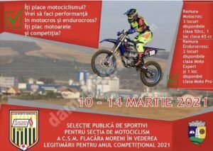 Read more about the article SECŢIA DE MOTOCICLISM A C.S.M. FLACĂRA MORENI SE PREGĂTEŞTE PENTRU ANUL COMPETIŢIONAL 2021