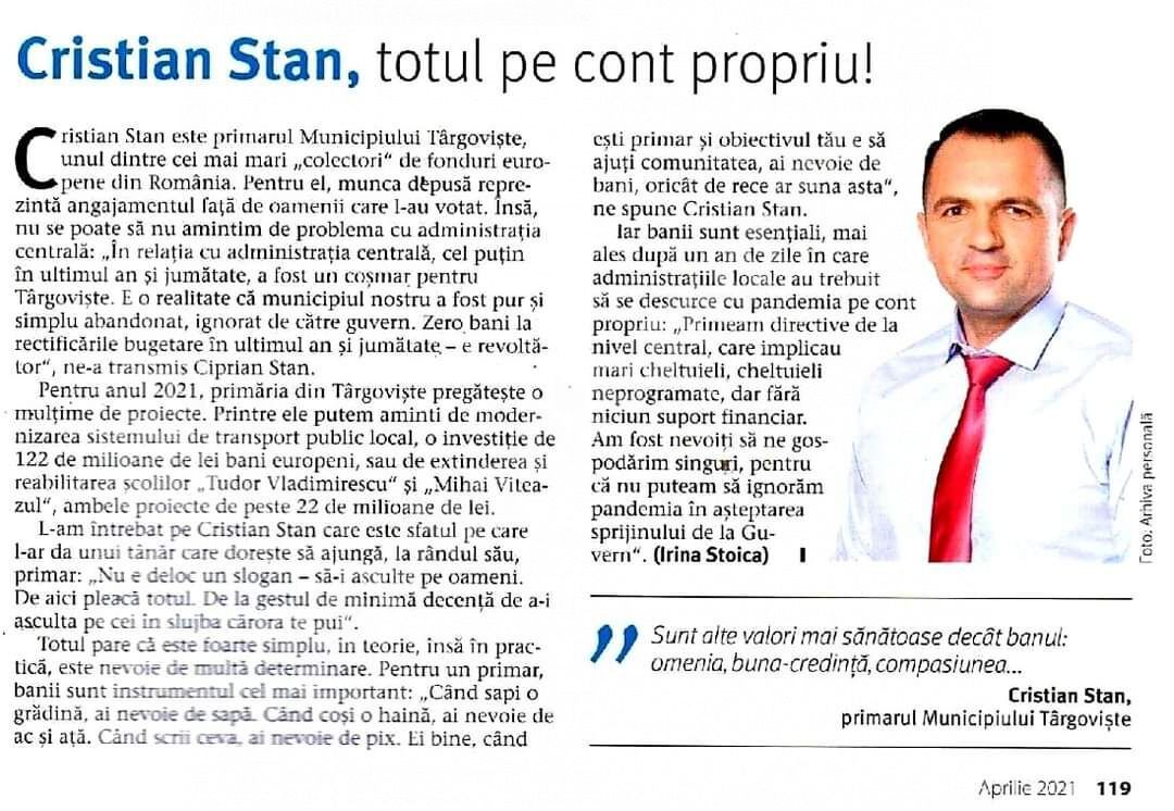 You are currently viewing Primarul municipiului Târgoviște, în top 10 manageri din administrație, făcut de Revista Capital