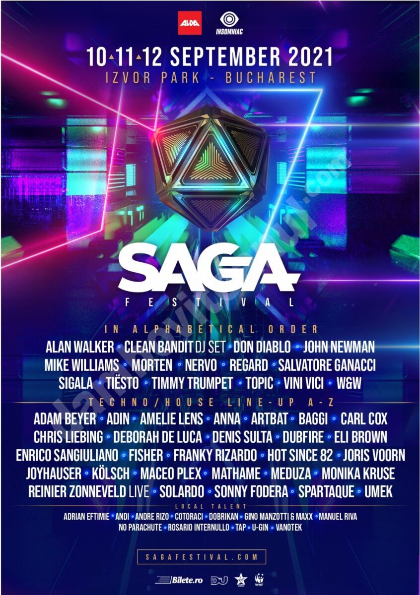 You are currently viewing Alan Walker, Tiësto și Salvatore Ganacci vin în septembrie la SAGA Music Festival
