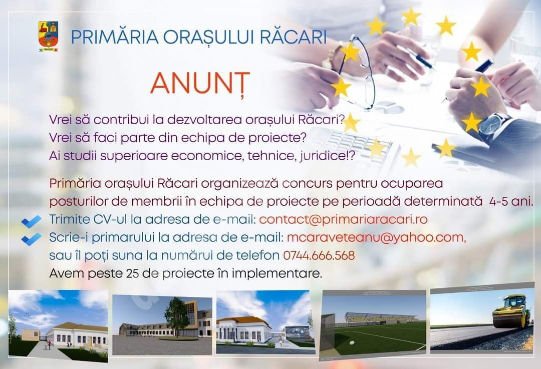 You are currently viewing Se caută oameni, pentru echipa de proiecte a primăriei Răcari