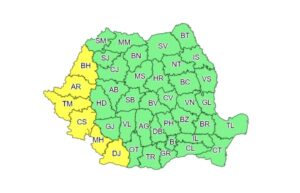 Read more about the article Cod Galben de furtuni cu vijelii și grindină pentru vestul țării
