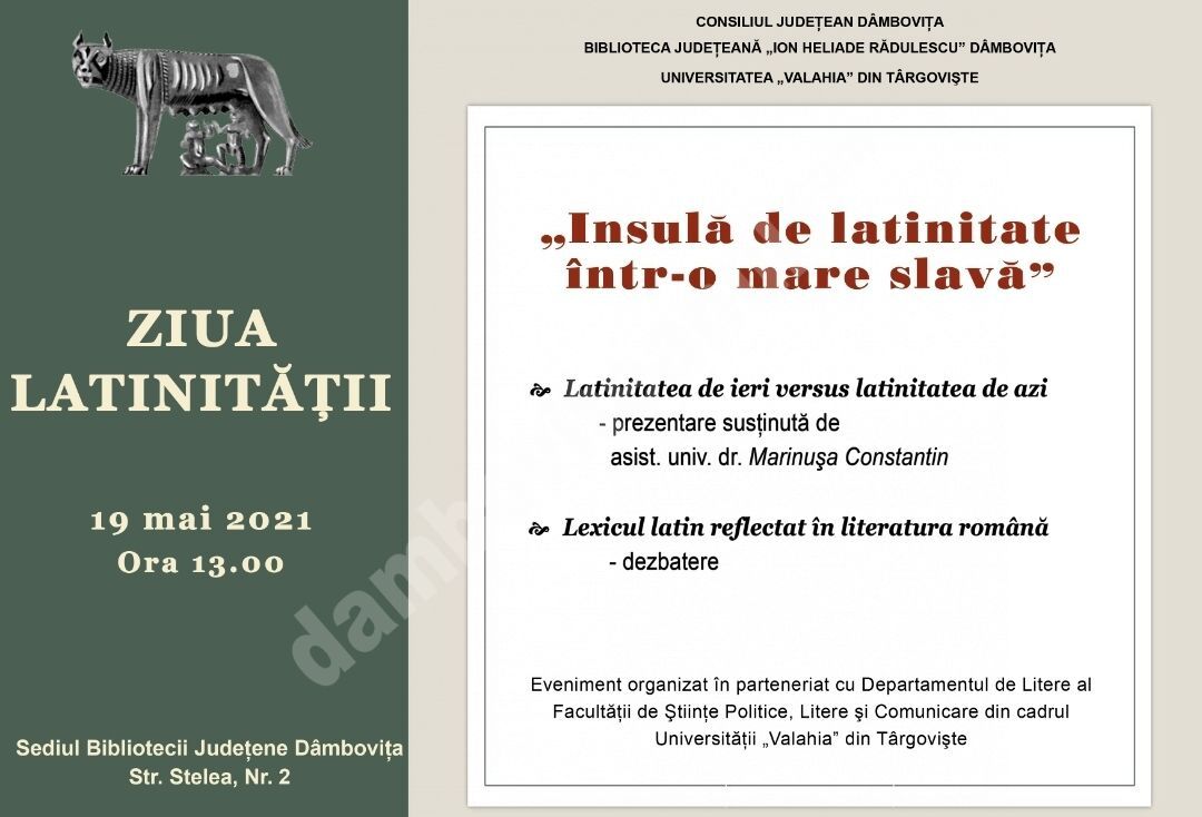 You are currently viewing Manifestări dedicate Zilei Latinităţii, la Biblioteca Județeană ” I. H. Rădulescu” din Târgoviște