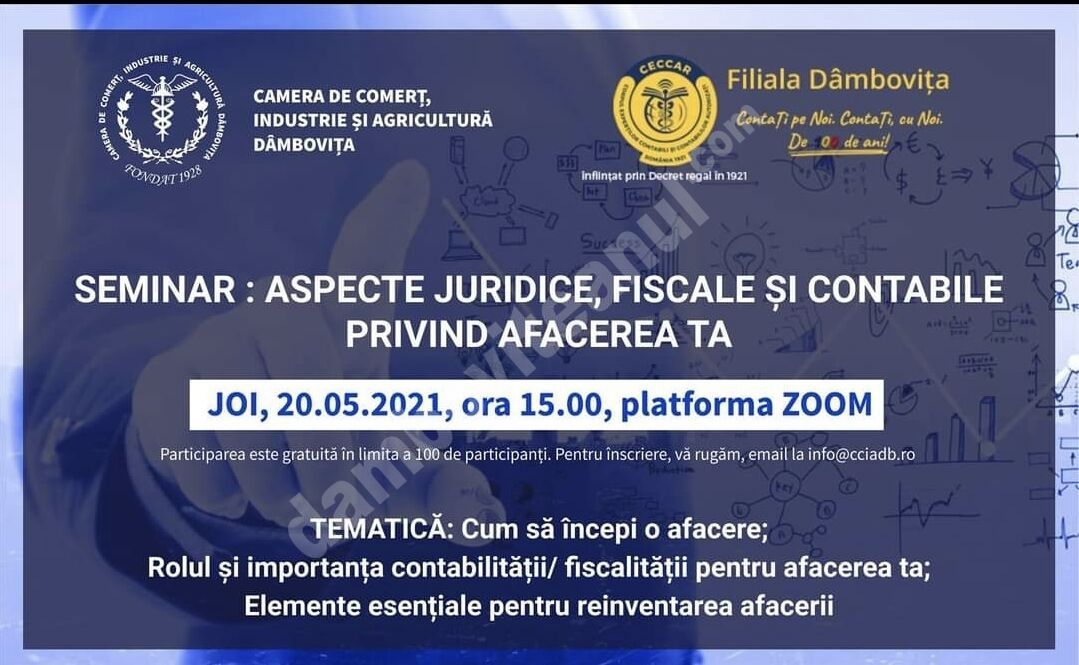 You are currently viewing Camera de Comerț Dâmbovița organizează un nou seminar privind succesul în afaceri! Vezi detalii!