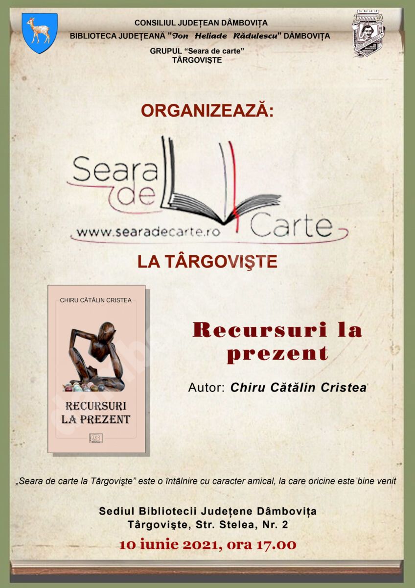 You are currently viewing Biblioteca Judeţeană „I. H. Rădulescu” organizează o nouă „Seară de carte la Târgovişte”