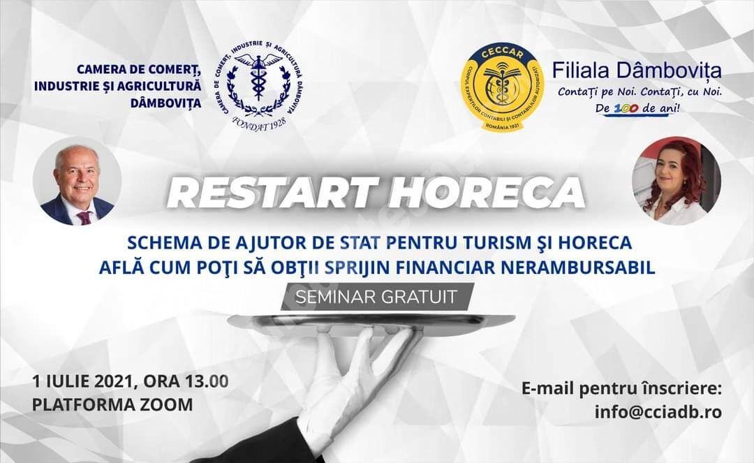 You are currently viewing Camera de Comerț Industrie și Agricultură Dâmbovița organizează un seminar în sprijinul antreprenorilor din turism si Horeca