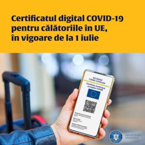 Read more about the article Certificatul digital COVID-19 pentru călătoriile în UE, în vigoare de la 1 iulie