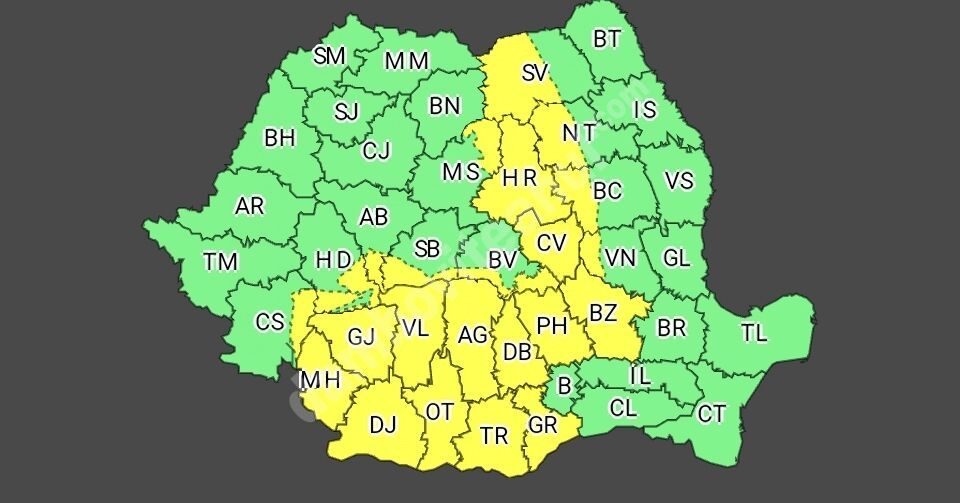 You are currently viewing ATENȚIONARE METEO! COD GALBEN DE VREME REA, ÎN JUDEȚUL DÂMBOVIȚA!