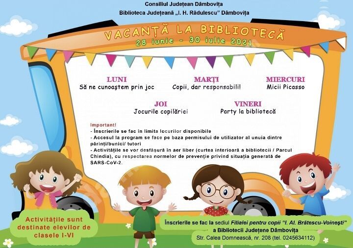 You are currently viewing Ediţia a XIII-a a programului „Vacanţă la bibliotecă”. Vezi detalii!