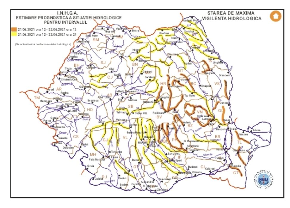 You are currently viewing Avertizări meteorologice pentru bazinele hidrografice din cea mai mare parte din țară!