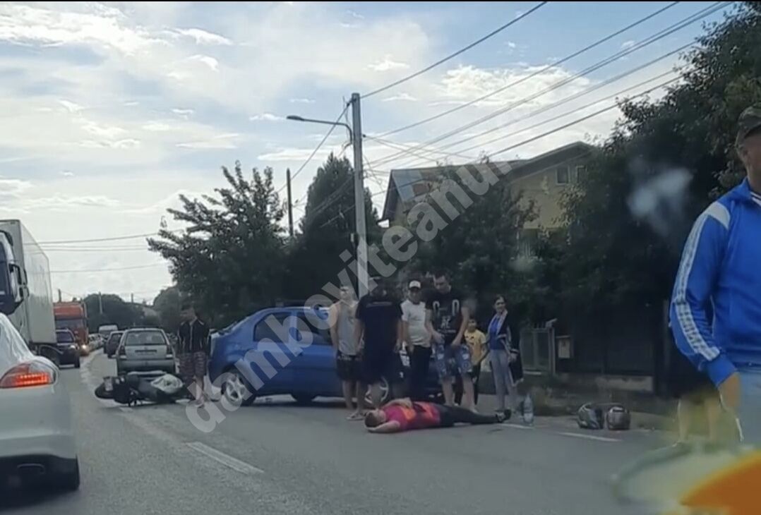 You are currently viewing Coliziune violentă la Răzvad! Un motociclist a fost grav rănit!