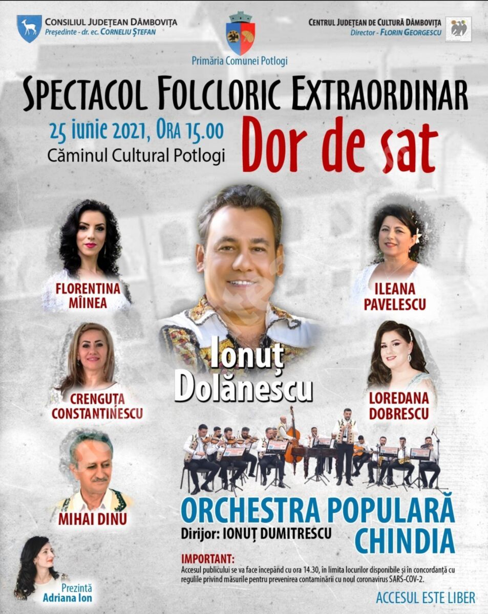You are currently viewing Spectacol folcloric, intitulat „Dor de sat”, susținut de către Orchestra Populară „Chindia”
