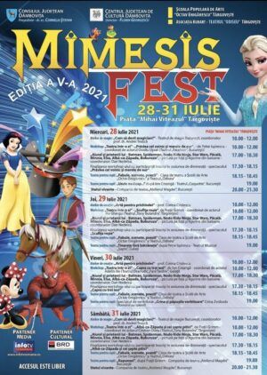 Read more about the article Centrul Judeţean de Cultură Dâmboviţa organizează cea de-a V-a ediţie a festivalului de teatru pentru copii „Mimesis Fest”
