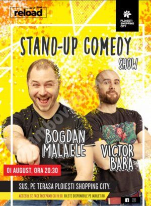 Read more about the article Spectacol de stand-up cu Bogdan Mălăele și Victor Băra sus pe terasa Ploiești Shopping City