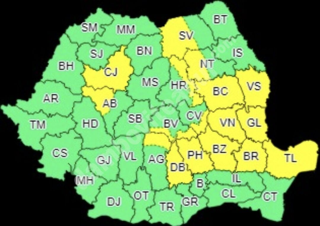 You are currently viewing DÂMBOVIȚA: COD GALBEN DE VREME CAPRICIOASĂ, CU VIJELII ȘI GRINDINĂ!