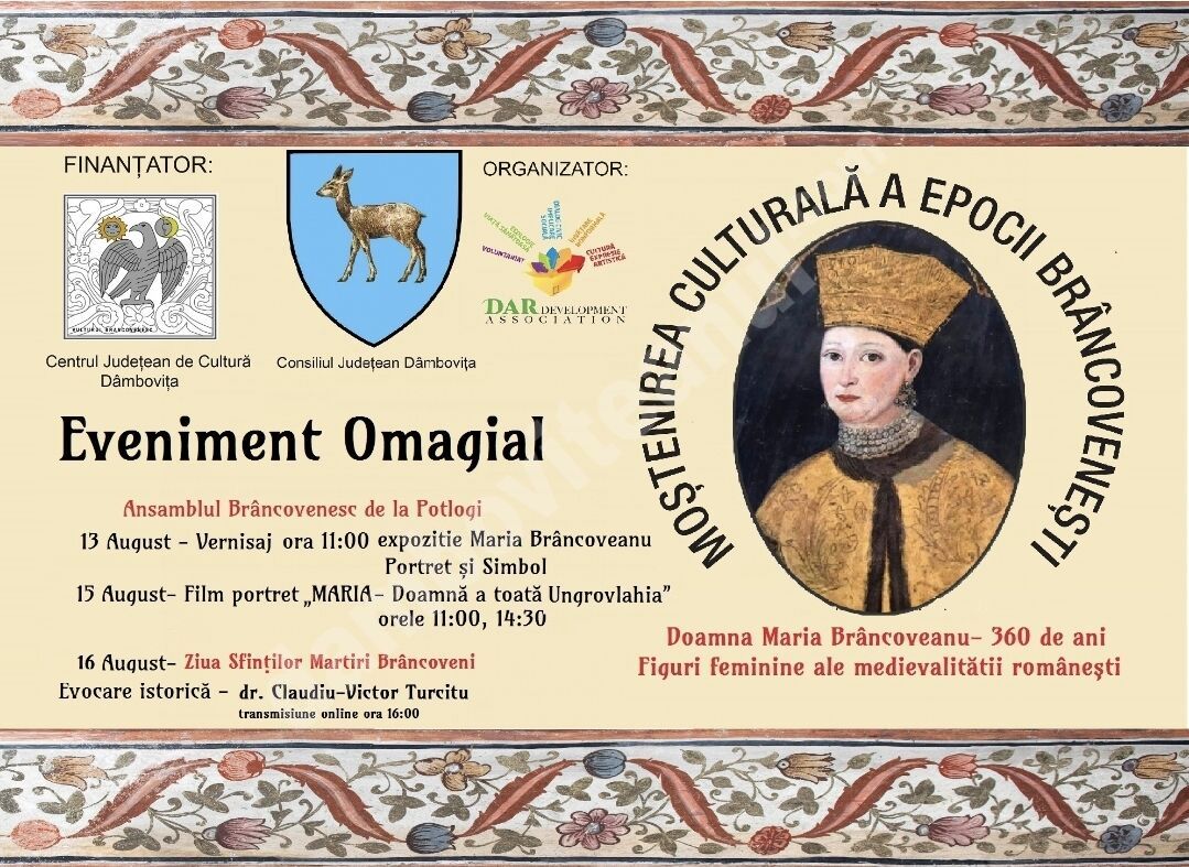 You are currently viewing Omagiu Doamnei Maria Brâncoveanu – 360 de ani de la naștere