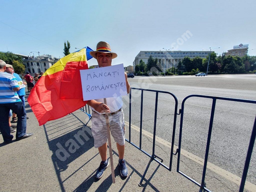 You are currently viewing Protest cu legume, pentru salvarea de la faliment a micilor fermieri, în Piața Victoriei din Capitală