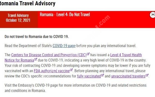 You are currently viewing SUA îşi avertizează cetăţenii să nu călătoarească în România