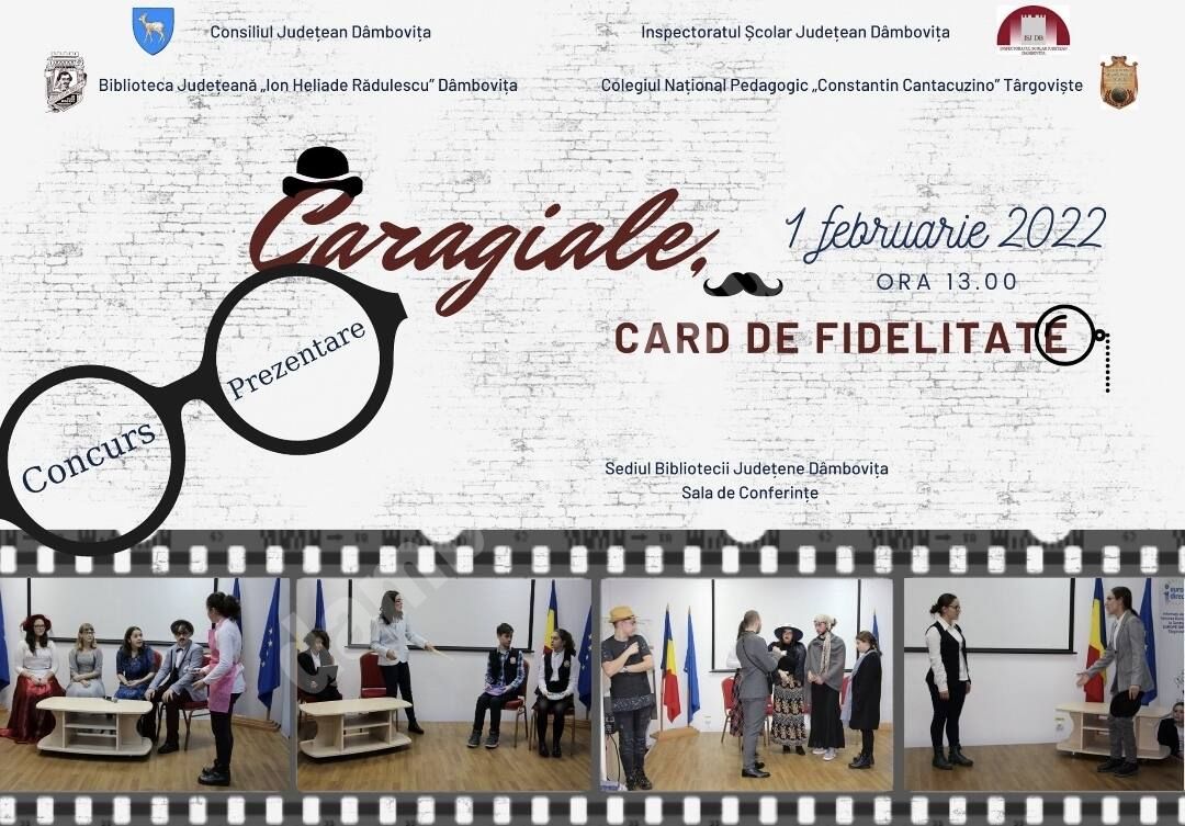 You are currently viewing „Caragiale, card de fidelitate” – Program artistic și educativ, la Biblioteca Judeţeană „Ion Heliade Rădulescu” Dâmboviţa