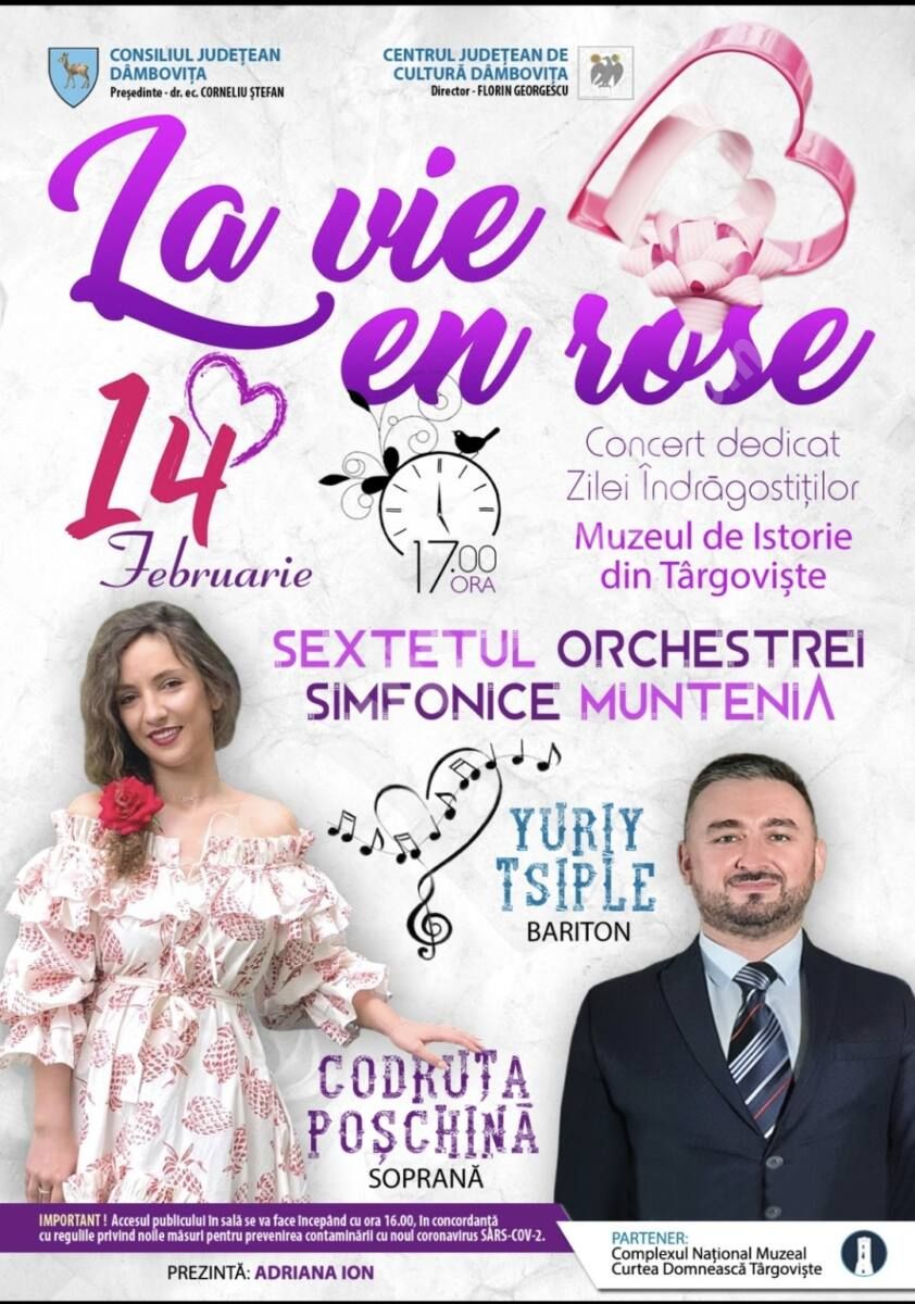 You are currently viewing „La vie en rose” – Concert dedicat Zilei Îndrăgostiților, la Târgoviște!