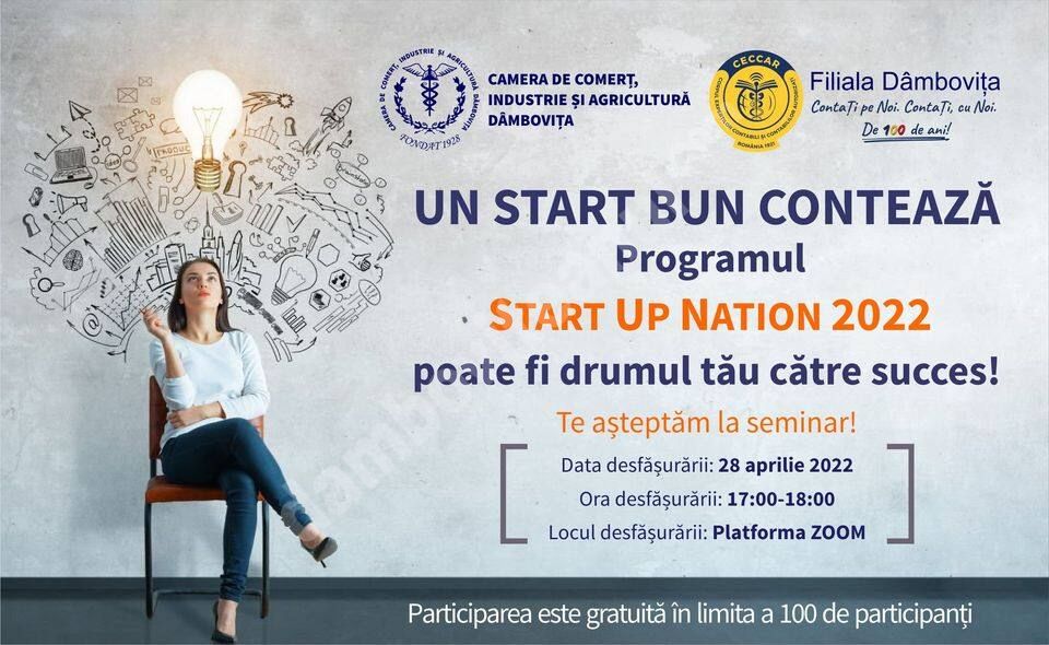 You are currently viewing Seminar Start Up Nation 2022, organizat de Camera de Comerț Dâmbovița