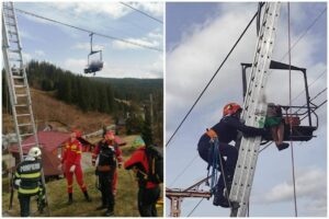 Read more about the article În ziua de Paște, zeci de turiști au rămas blocați în telescaunul de la Vatra Dornei. Un șofer a intrat cu mașina într-un scaun