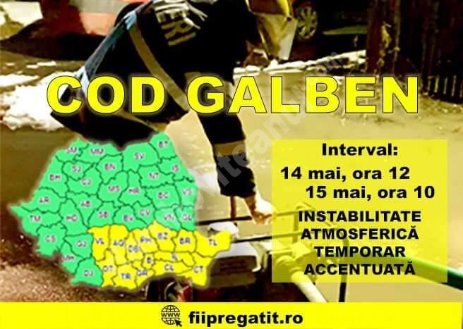 You are currently viewing DÂMBOVIȚA: ATENȚIONARE METEO COD GALBEN DE VREME INSTABILĂ