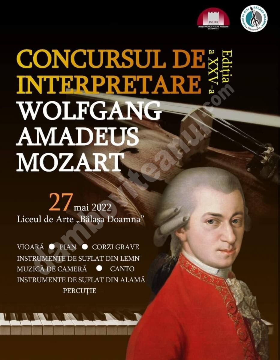 You are currently viewing Ediția cu numărul XXV, a concursului de interpretare W. A. Mozart, la Târgoviște
