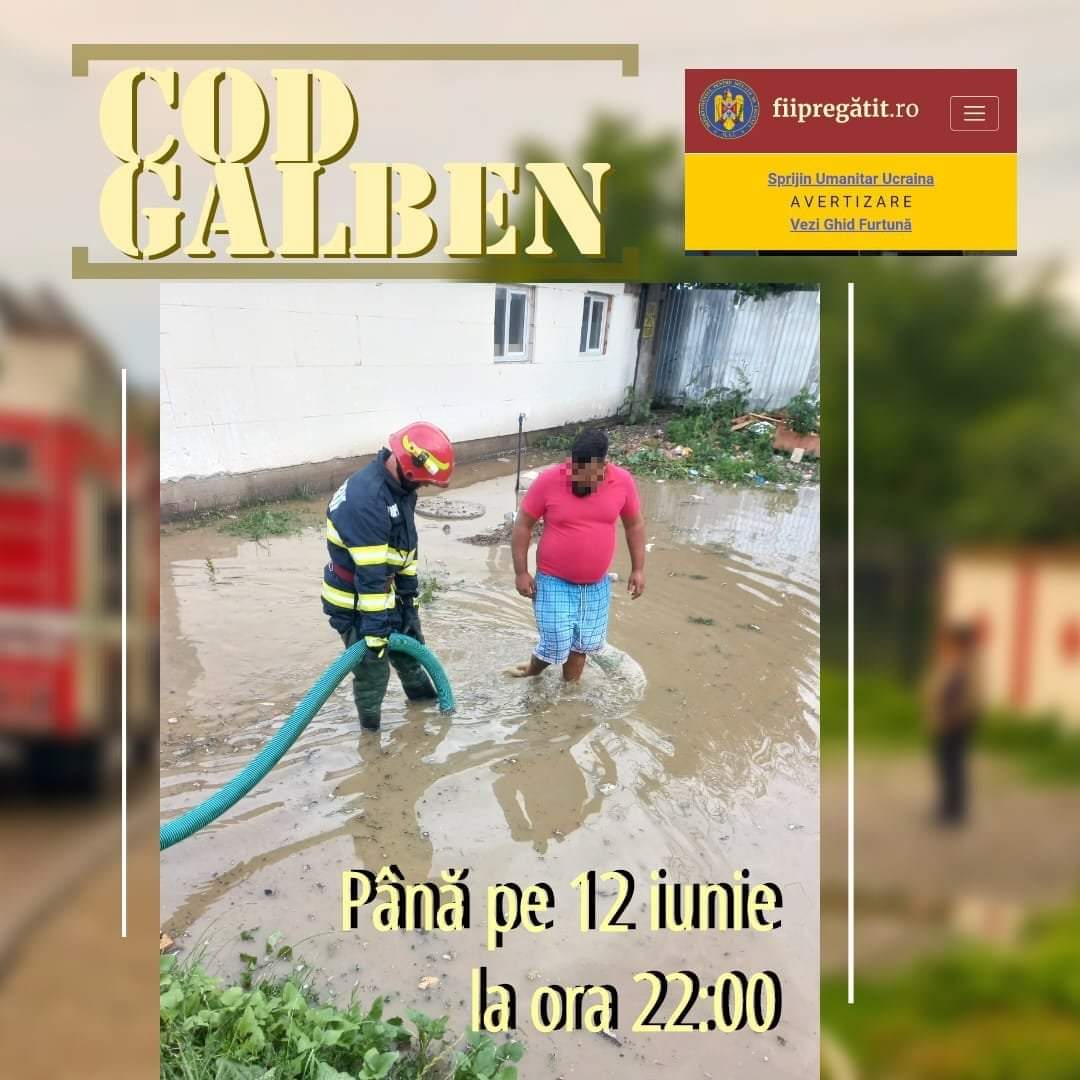 You are currently viewing AVERTIZARE COD GALBEN – instabilitate atmosferică temporar accentuată, cantități de apă însemnate