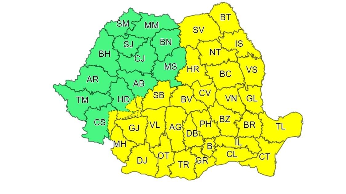 You are currently viewing Dâmbovița, din nou, sub avertizare meteo COD GALBEN de vreme rea!
