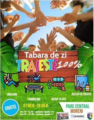 Read more about the article Elevii din Moreni sunt așteptați, timp de trei zile, la tabăra de zi „Trăiește 100%”