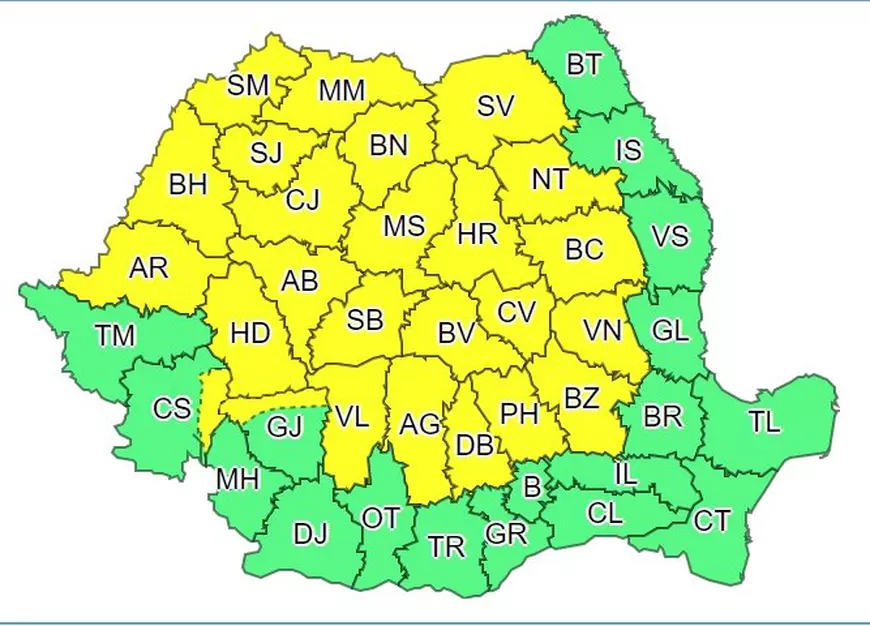 You are currently viewing ANM anunță fenomene meteo extreme. Județul Dâmbovița sub cod galben