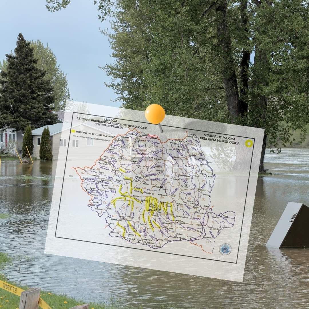 You are currently viewing Stare de maximă vigilență hidrologică pentru 8 bazine hidrografice din țară