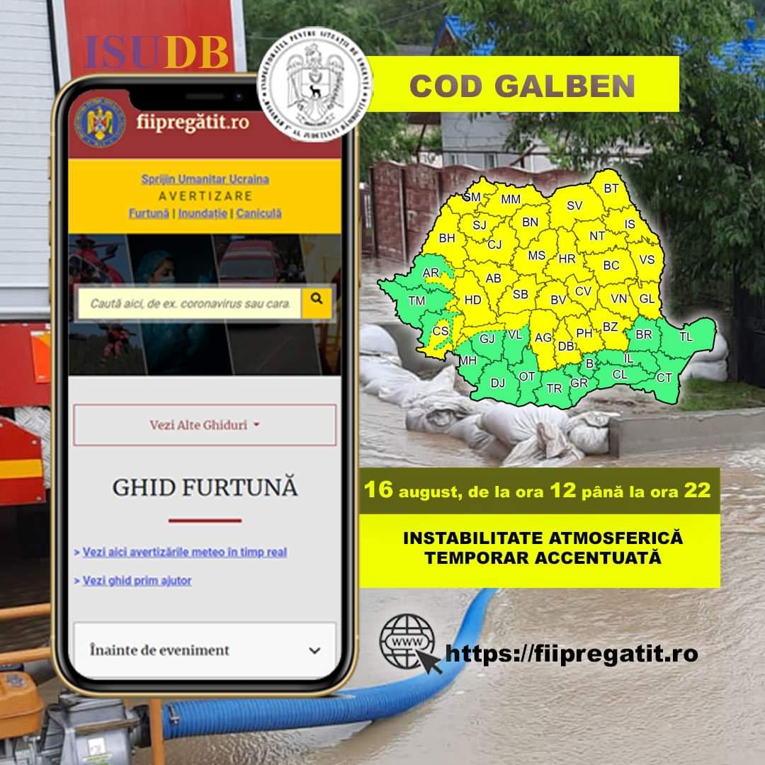 You are currently viewing Județul Dâmbovița, din nou sub atenționare Cod Galben de ploi