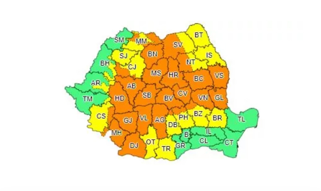 You are currently viewing Ploi torențiale și vijelii prognozate pentru trei sferturi din țară