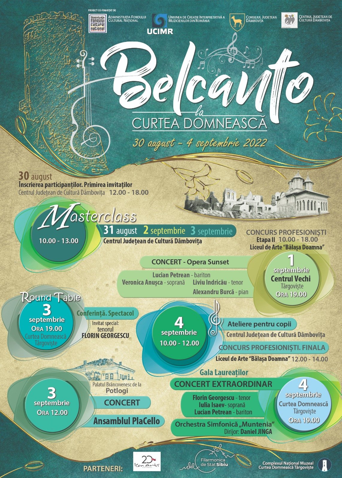 You are currently viewing Târgoviștea va găzdui, săptămâna viitoare, Concursul și Masterclass-ul „Belcanto la Curtea Domnească”