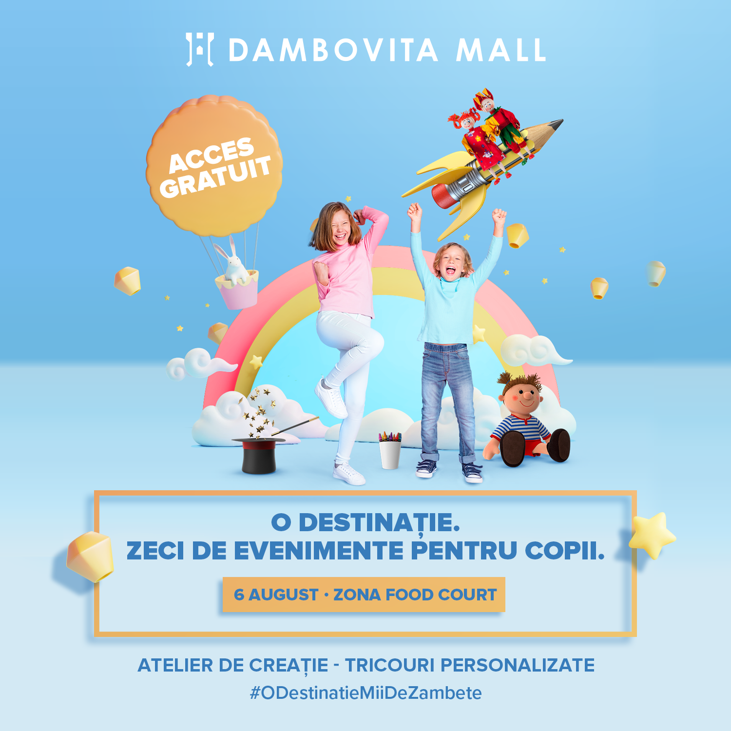 You are currently viewing Copiii sunt așteptați, mâine, la Dâmbovița mall, la un atelier de creație, în care vor putea personaliza tricouri