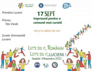 Read more about the article Comuna Lucieni se alătură, mâine, demersului „Let’s doi it, Romania!”