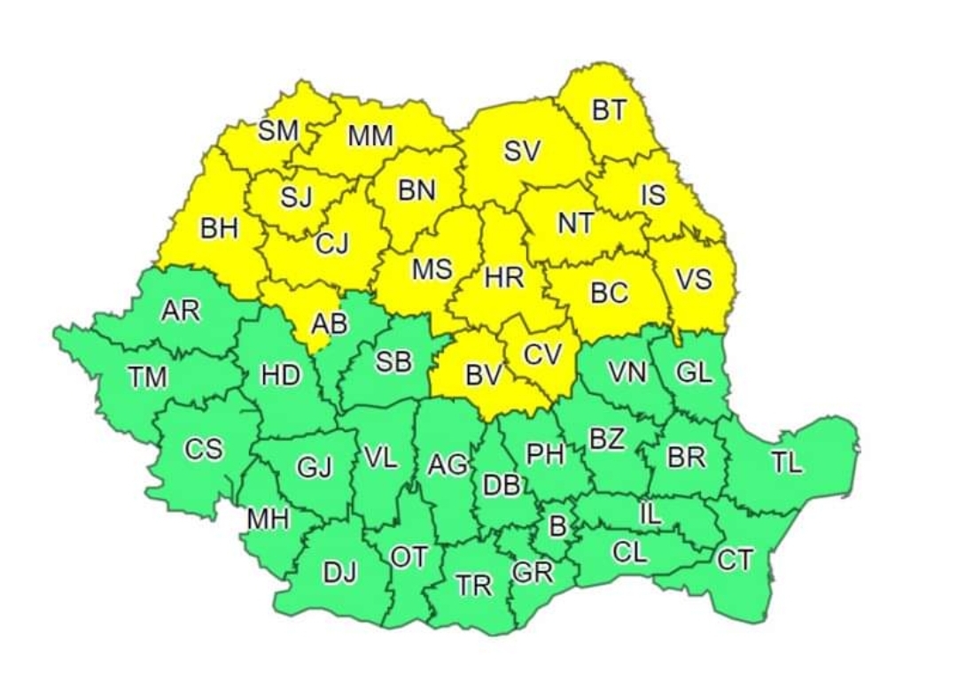 You are currently viewing Cod galben de ploi și furtuni în jumătatea de nord a țării