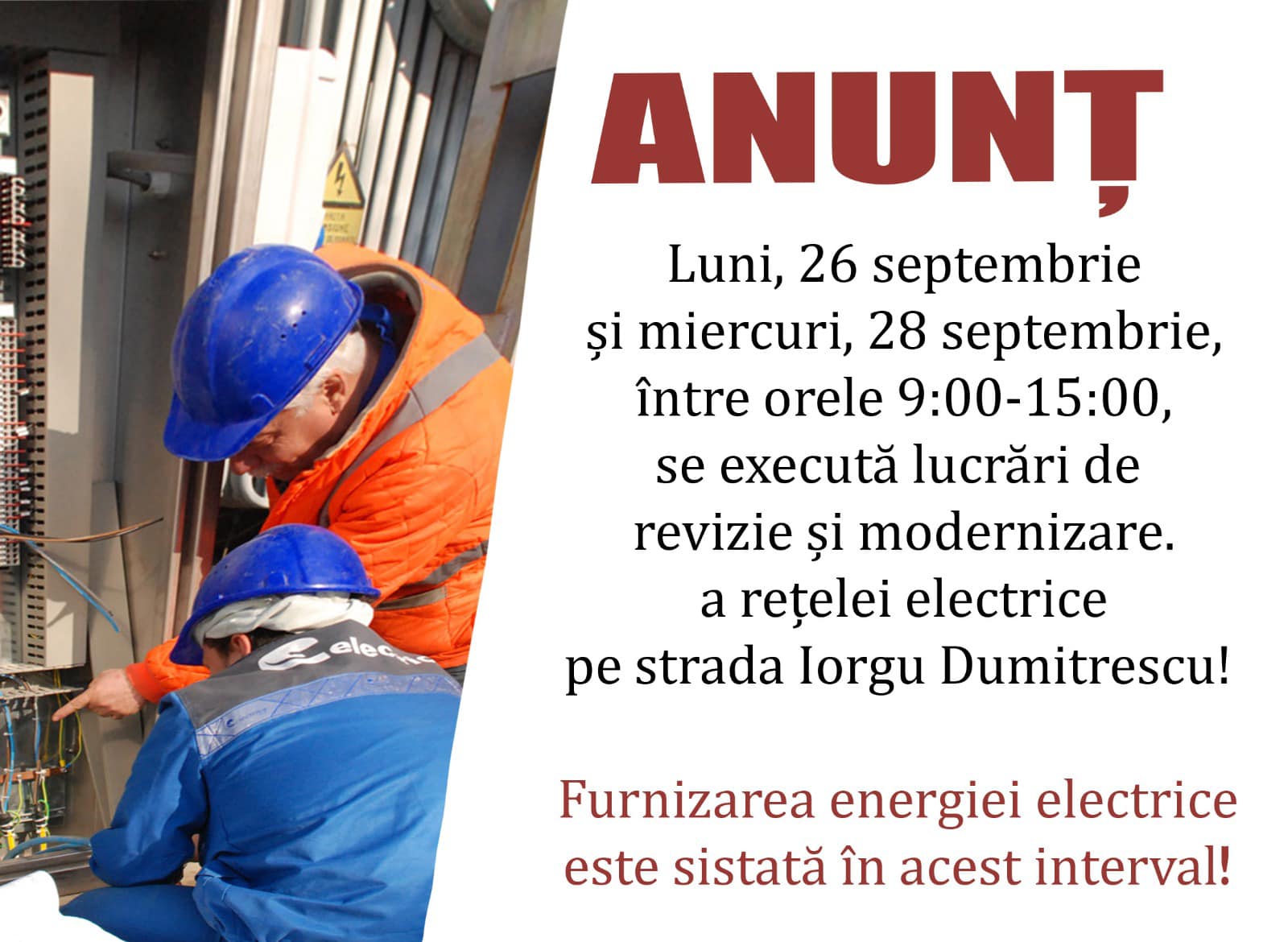 You are currently viewing Sistări ale furnizării energiei electrice, luni și miercuri, la Răcari