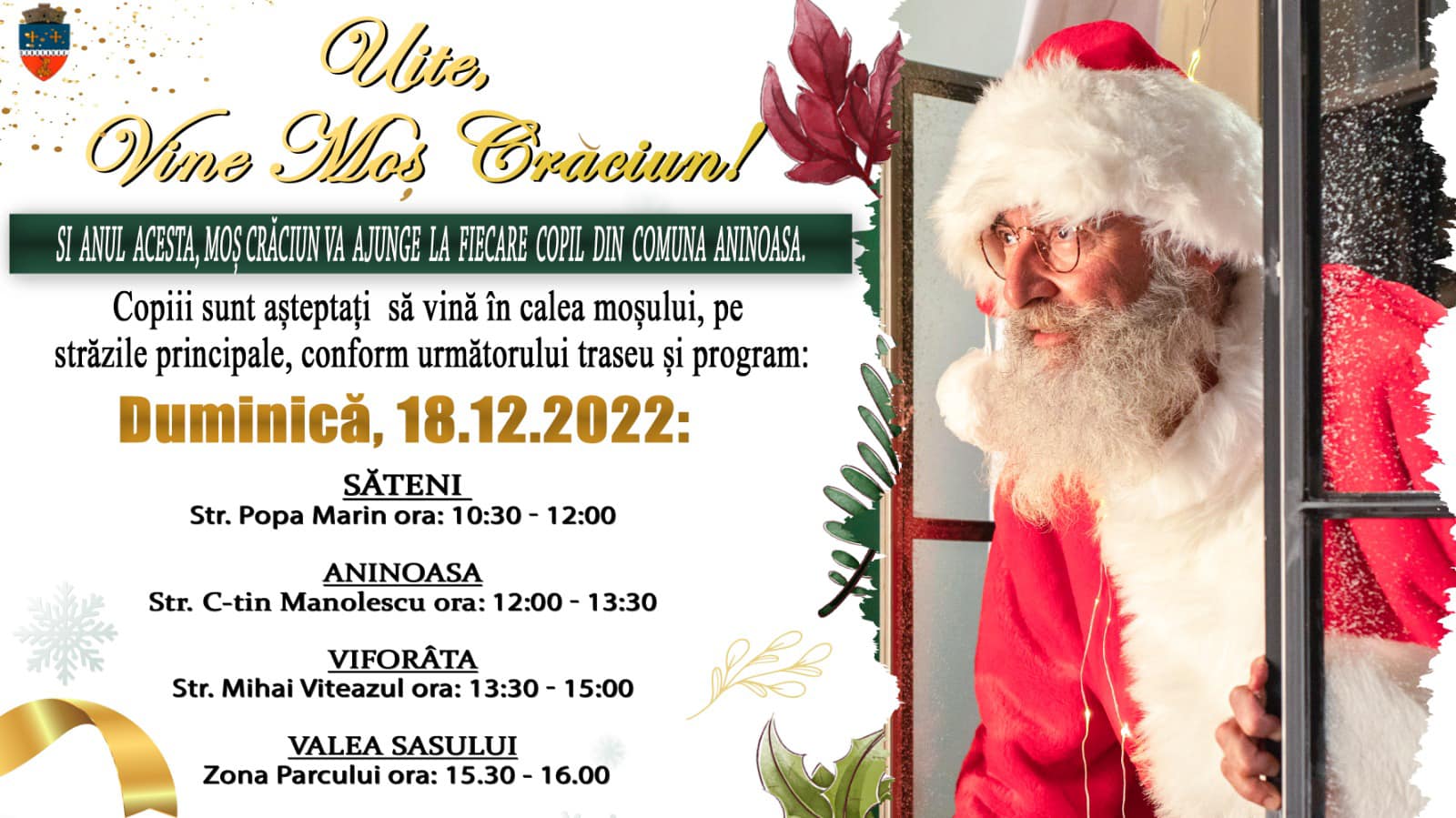 You are currently viewing „Uite, vine Moș Crăciun!”, la Aninoasa