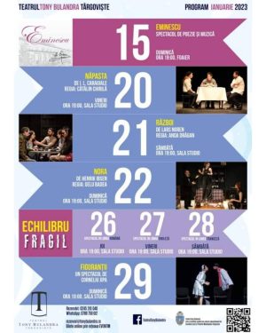 Read more about the article Spectacolele lunii ianuarie la Teatrul Tony Bulandra Târgoviște