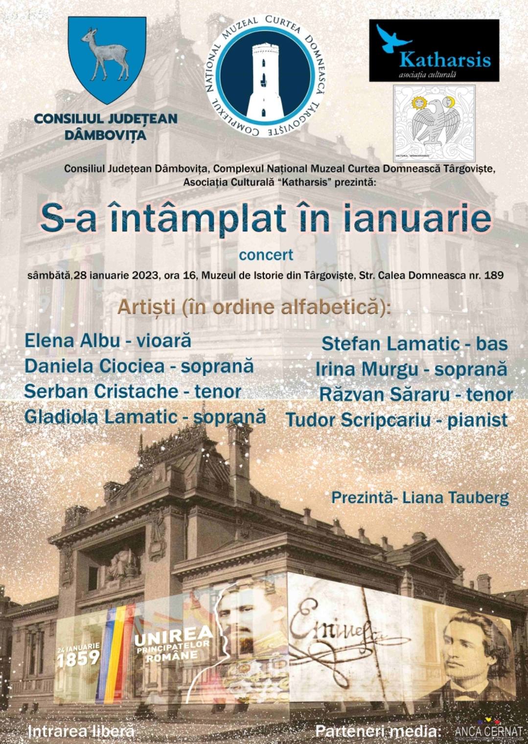 You are currently viewing „S-a întâmplat în ianuarie” – eveniment cultural  organizat la Muzeul de Istorie, din Târgoviște    