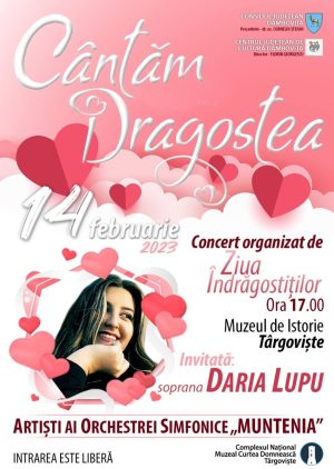 Read more about the article Concertul „Cântăm Dragostea”, dedicat Zilei Îndrăgostiților la Muzeul de Istorie din Târgoviște